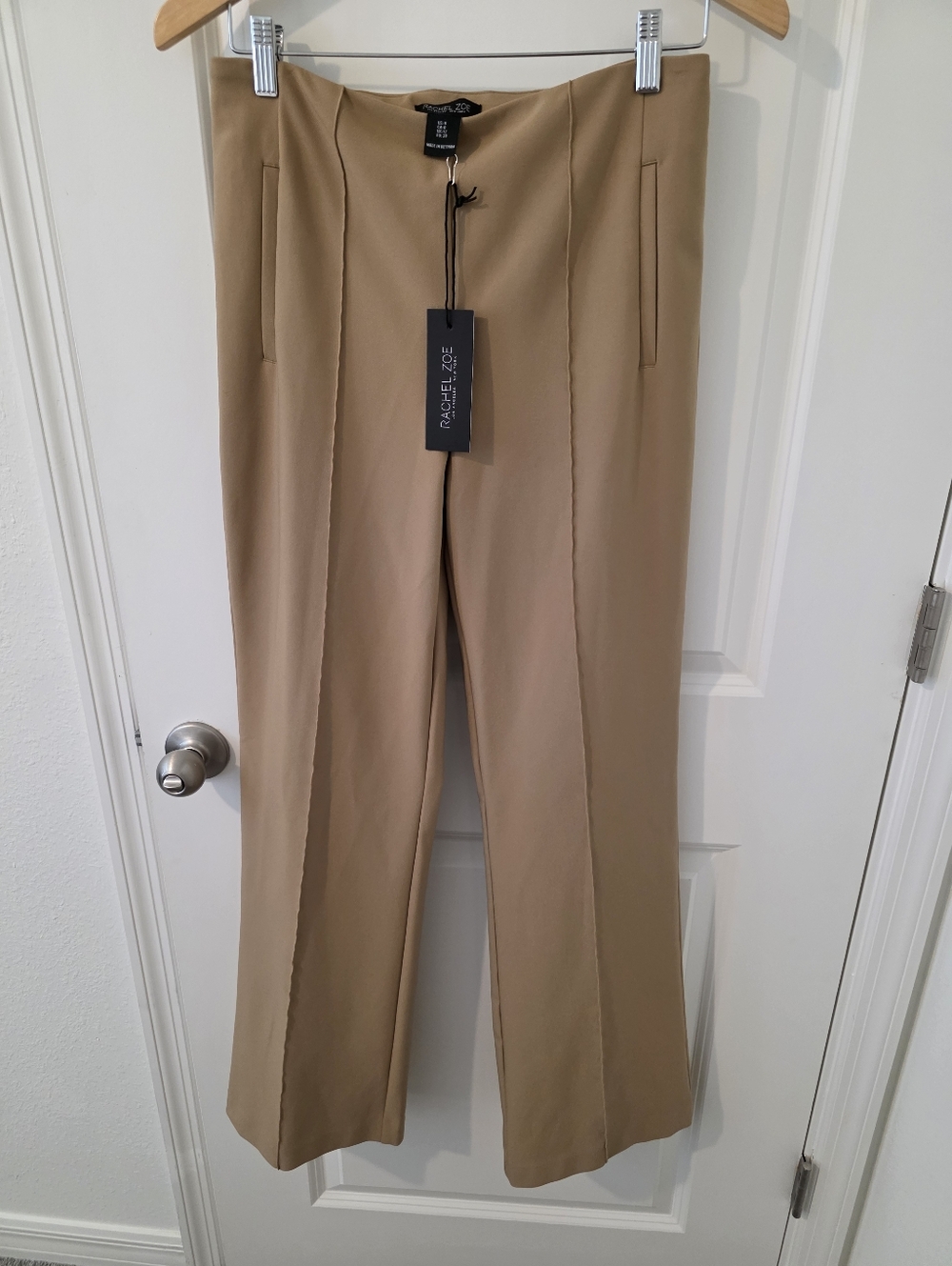 Rachel Zoe Women Tan Dress Pants - Classic Straight Leg